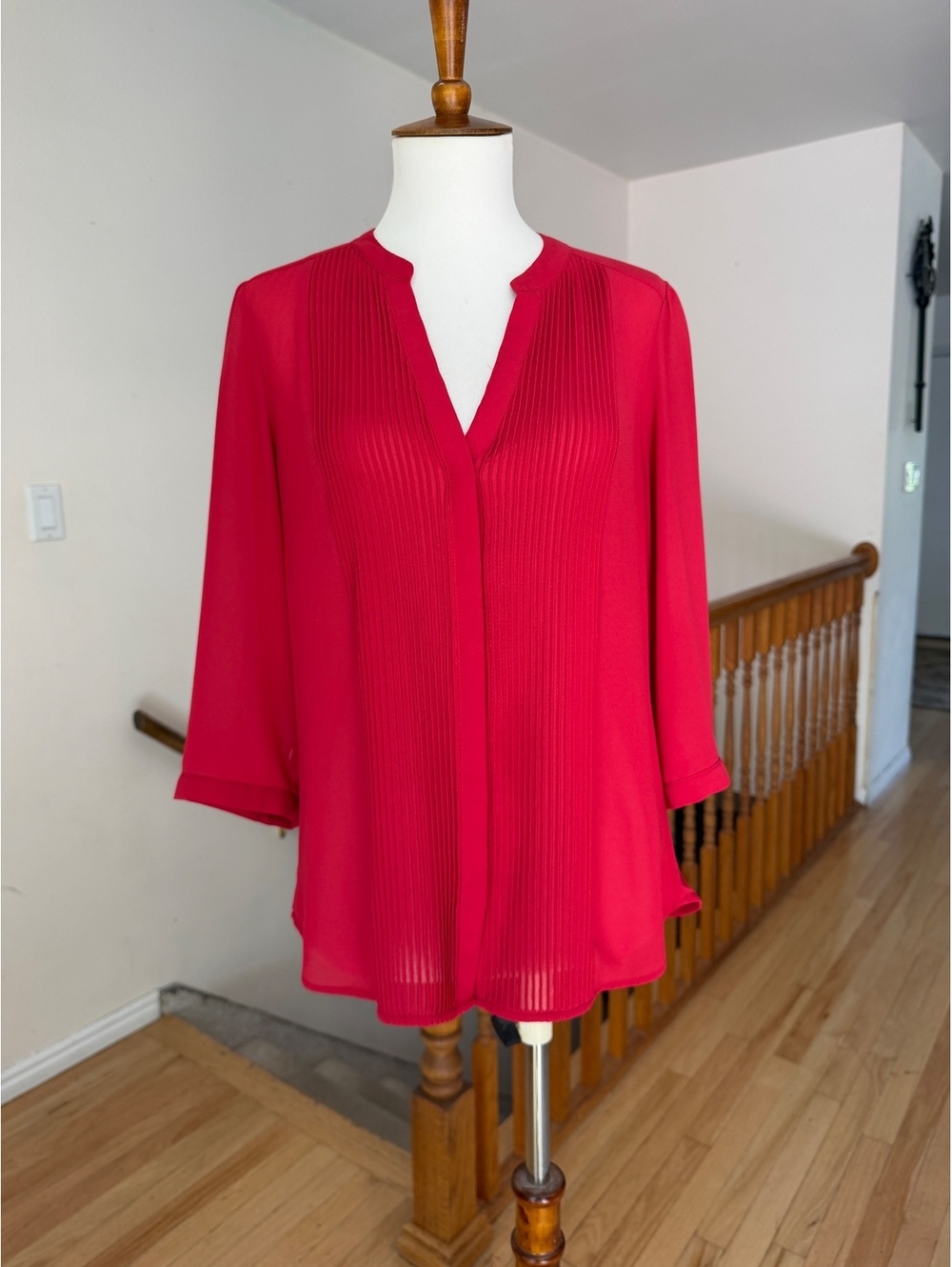 Red Button Up Blouse - Size 8 Women’s US EUR 28 H&M